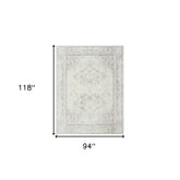 8' x 10' Gray Medallion Washable Non Skid Area Rug